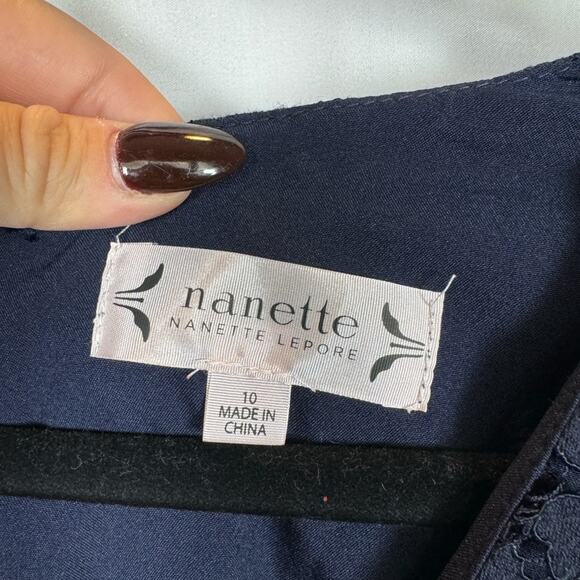 Nanette Lepore Lace-Bodice Bell Sleeve Cranberry Multi Dress Size 10 NWT - Picture 5 of 10